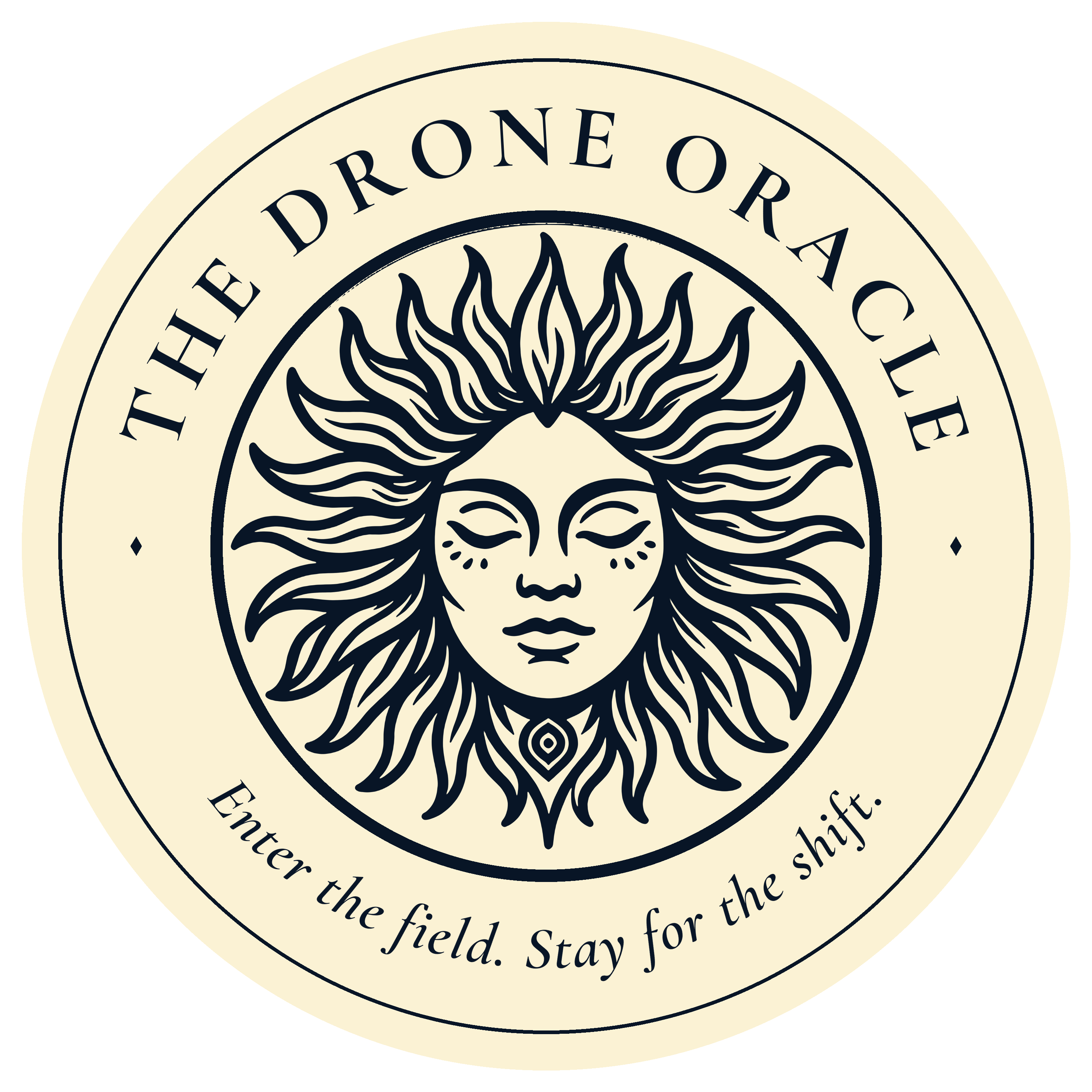 The Drone Oracle seal. Enter the field. Stay for the shift.